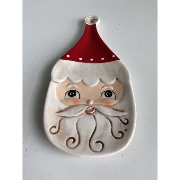 Johanna Parker Transpac Nostalgic Santa Spoon Rest Retro Christmas Holiday Decor - Picture 3 of 6